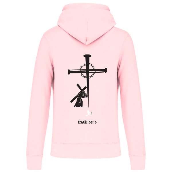 Sweat à capuche"CROIX CLOU" Ésaie 53:5