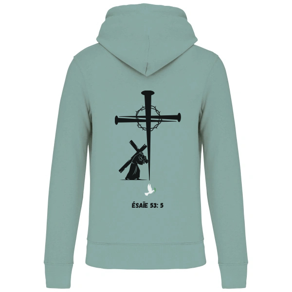 Sweat à capuche"CROIX CLOU" Ésaie 53:5