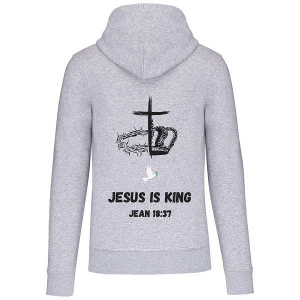 Sweat à capuche "JESUS IS KING " Jean 18:37