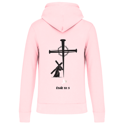 Sweat à capuche"CROIX CLOU" Ésaie 53:5