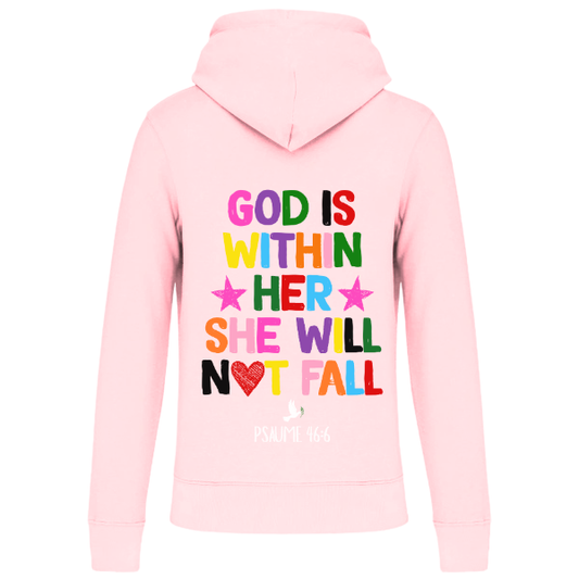 Sweat à capuche "GOD IS WITHIN HER " Psaume 46:6