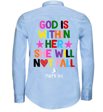 Chemise ‘’GOD IS WITHIN HER’’ Psaume 46:6