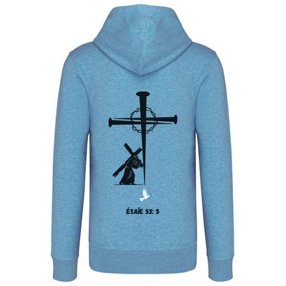 Sweat à capuche"CROIX CLOU" Ésaie 53:5