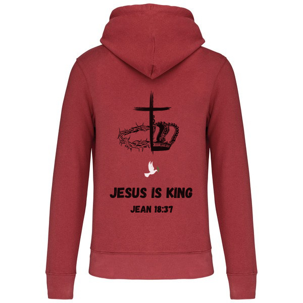Sweat à capuche "JESUS IS KING " Jean 18:37