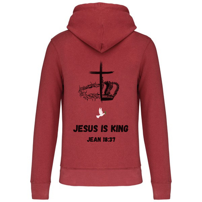 Sweat à capuche "JESUS IS KING " Jean 18:37