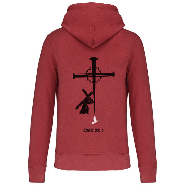 Sweat à capuche"CROIX CLOU" Ésaie 53:5