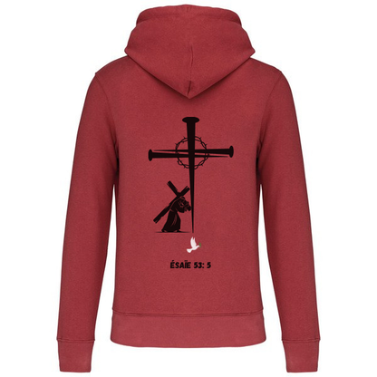 Sweat à capuche"CROIX CLOU" Ésaie 53:5