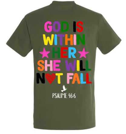 T-Shirts ‘’GOD IS WITHIN HER’’ Psaume 46:6