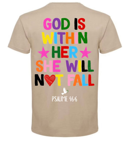 T-Shirts ‘’GOD IS WITHIN HER’’ Psaume 46:6