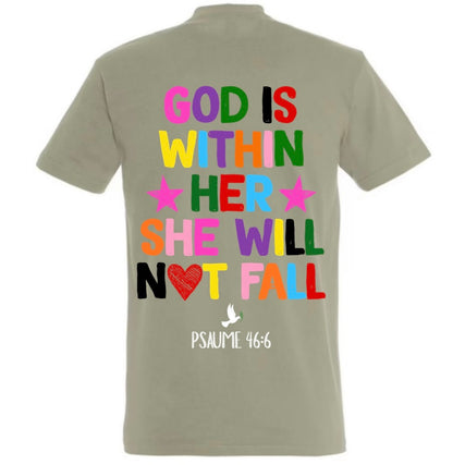T-Shirts ‘’GOD IS WITHIN HER’’ Psaume 46:6