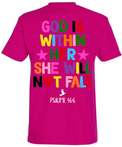 T-Shirts ‘’GOD IS WITHIN HER’’ Psaume 46:6