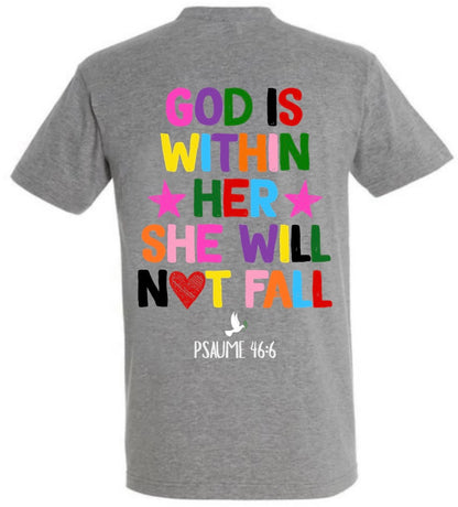 T-Shirts ‘’GOD IS WITHIN HER’’ Psaume 46:6