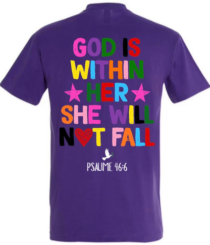 T-Shirts ‘’GOD IS WITHIN HER’’ Psaume 46:6