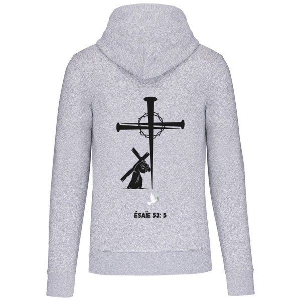 Sweat à capuche"CROIX CLOU" Ésaie 53:5