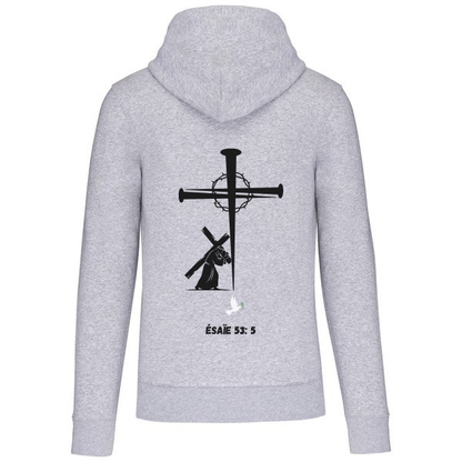 Sweat à capuche"CROIX CLOU" Ésaie 53:5