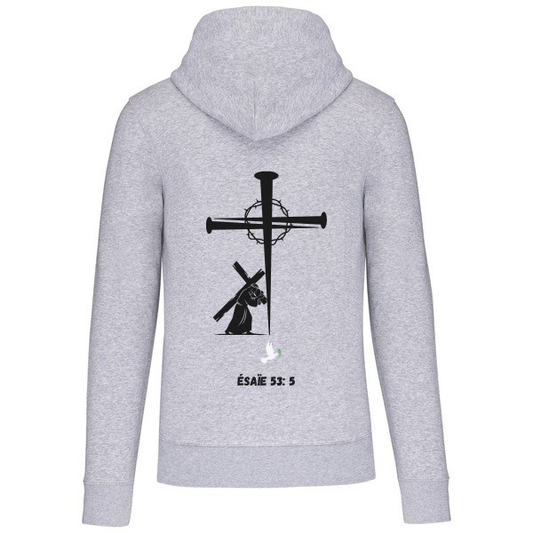 Sweat à capuche"CROIX CLOU" Ésaie 53:5